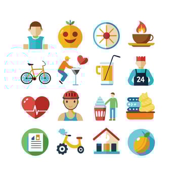 Lifestyle and Leisure Icon Set Collection Illustration vector