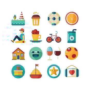 Lifestyle and Leisure Icon Set Collection Illustration vector