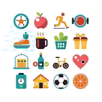 Lifestyle and Leisure Icon Set Collection Illustration vector