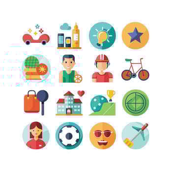 Lifestyle and Leisure Icon Set Collection Illustration vector