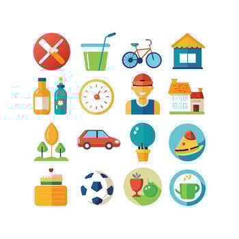 Lifestyle and Leisure Icon Set Collection Illustration vector
