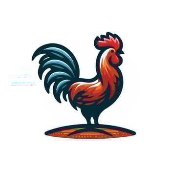 Rooster Logo art illustration White Background vector