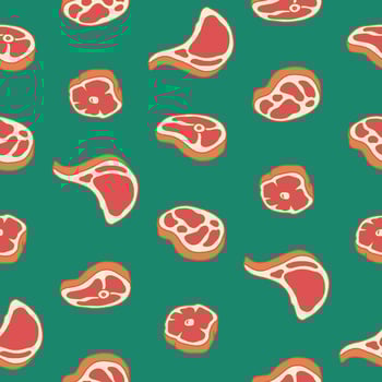 Collection of Beef Seamless Pattern illustration for Print, Wallpaper, Decoration. vector