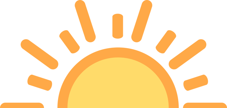 A half sun is setting downwards icon sunset concept for graphic design, logo, website, social media, mobile app, UI illustration png