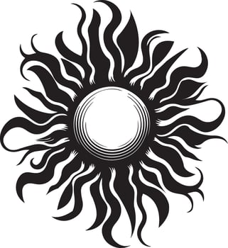 sun and sea stylized illustration vector