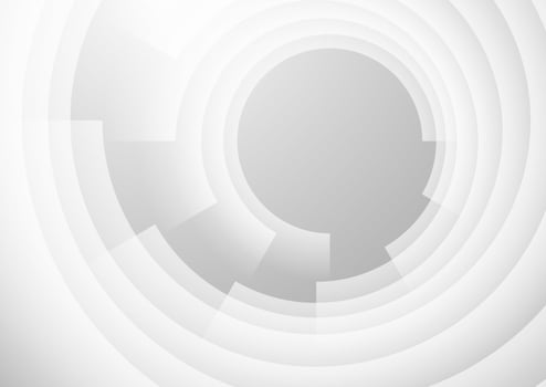 Grey white geometric tech abstract concept background vector