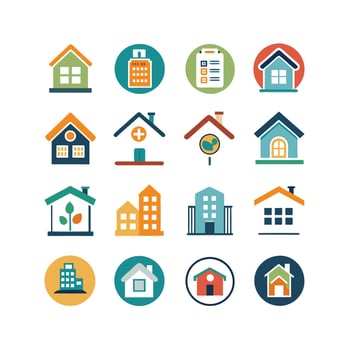 Home and Real Estate Icon Set Collection Illustration vector