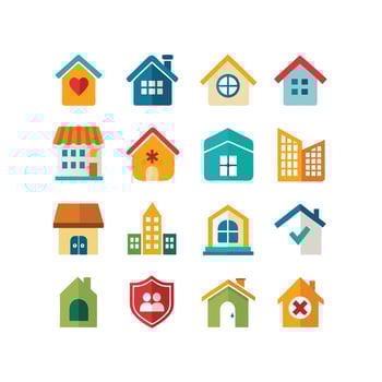 Home and Real Estate Icon Set Collection Illustration vector