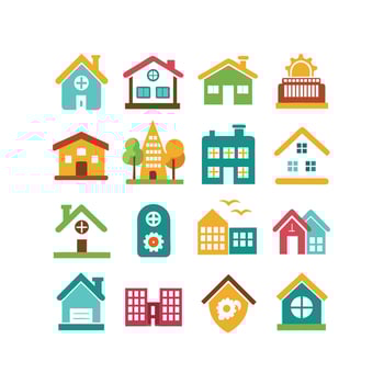 Home and Real Estate Icon Set Collection Illustration vector
