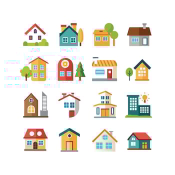 Home and Real Estate Icon Set Collection Illustration vector