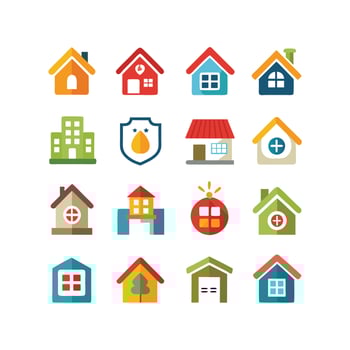 Home and Real Estate Icon Set Collection Illustration vector