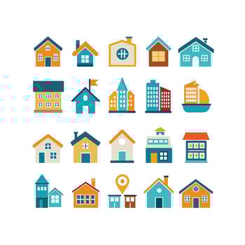 Home and Real Estate Icon Set Collection Illustration vector
