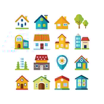 Home and Real Estate Icon Set Collection Illustration vector