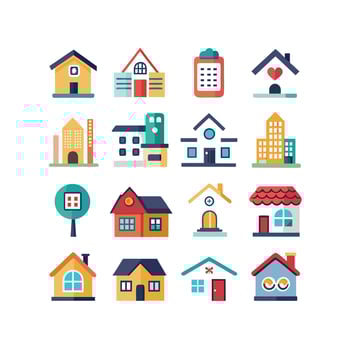 Home and Real Estate Icon Set Collection Illustration vector