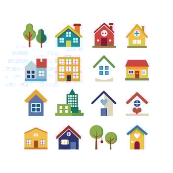 Home and Real Estate Icon Set Collection Illustration vector