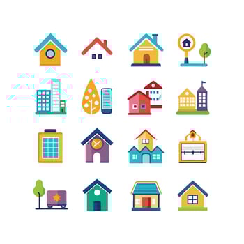Home and Real Estate Icon Set Collection Illustration vector