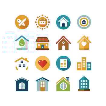 Home and Real Estate Icon Set Collection Illustration vector