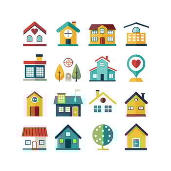 Home and Real Estate Icon Set Collection Illustration vector
