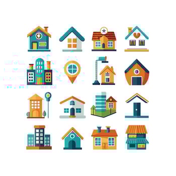 Home and Real Estate Icon Set Collection Illustration vector