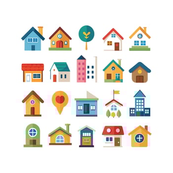 Home and Real Estate Icon Set Collection Illustration vector
