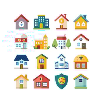 Home and Real Estate Icon Set Collection Illustration vector