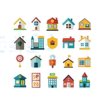 Home and Real Estate Icon Set Collection Illustration vector