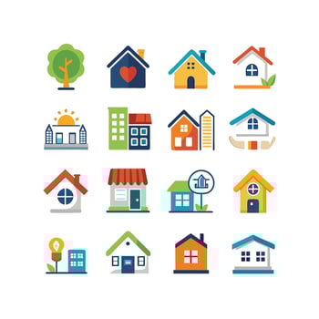 Home and Real Estate Icon Set Collection Illustration vector