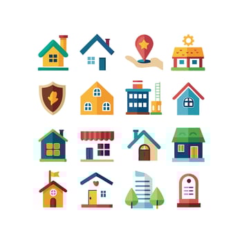 Home and Real Estate Icon Set Collection Illustration vector