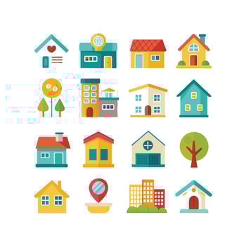 Home and Real Estate Icon Set Collection Illustration vector