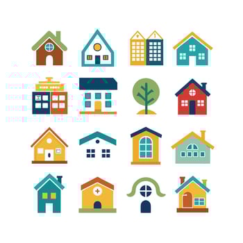 Home and Real Estate Icon Set Collection Illustration vector