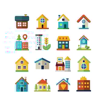Home and Real Estate Icon Set Collection Illustration vector