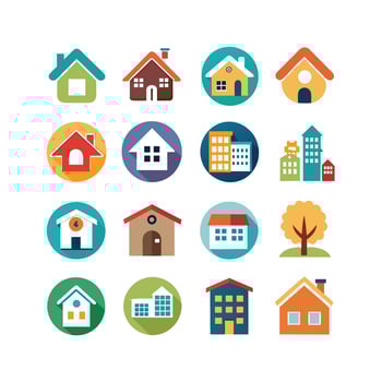 Home and Real Estate Icon Set Collection Illustration vector