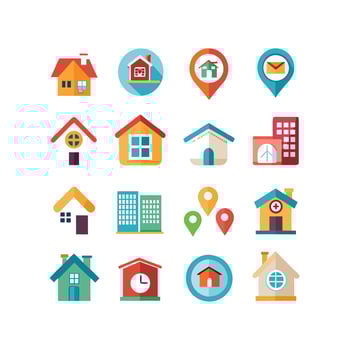 Home and Real Estate Icon Set Collection Illustration vector