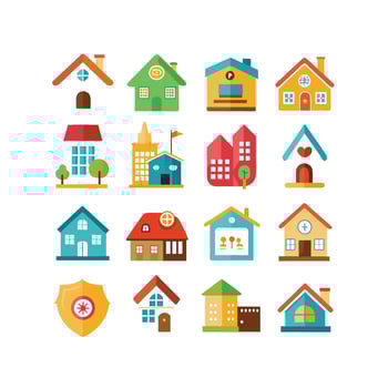 Home and Real Estate Icon Set Collection Illustration vector