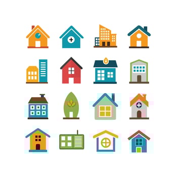 Home and Real Estate Icon Set Collection Illustration vector