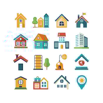 Home and Real Estate Icon Set Collection Illustration vector