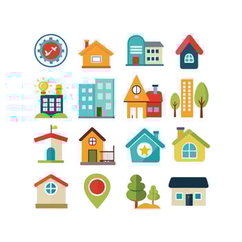 Home and Real Estate Icon Set Collection Illustration vector