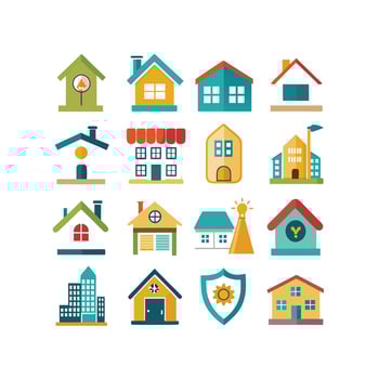 Home and Real Estate Icon Set Collection Illustration vector