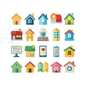 Home and Real Estate Icon Set Collection Illustration vector