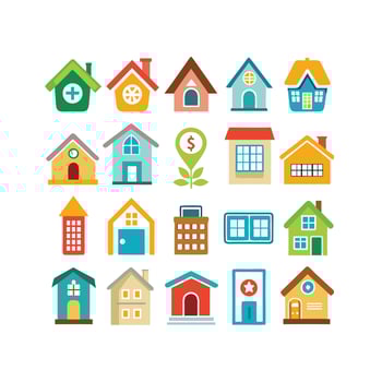 Home and Real Estate Icon Set Collection Illustration vector