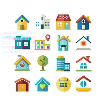 Home and Real Estate Icon Set Collection Illustration vector