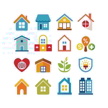 Home and Real Estate Icon Set Collection Illustration vector