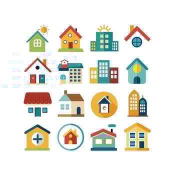 Home and Real Estate Icon Set Collection Illustration vector
