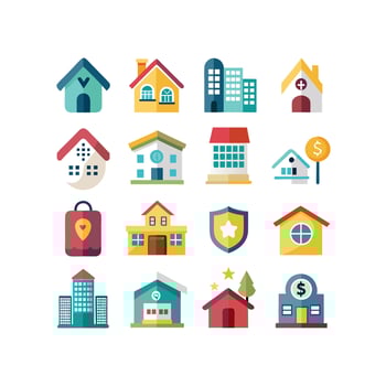 Home and Real Estate Icon Set Collection Illustration vector