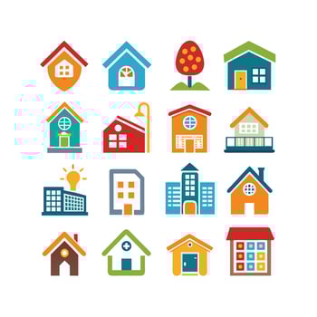 Home and Real Estate Icon Set Collection Illustration vector