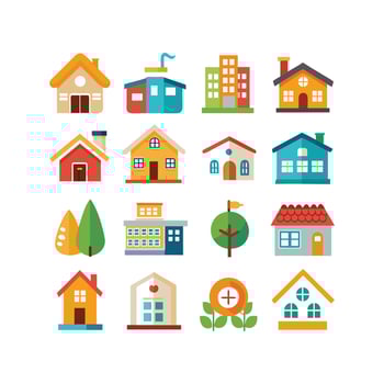 Home and Real Estate Icon Set Collection Illustration vector