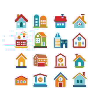 Home and Real Estate Icon Set Collection Illustration vector