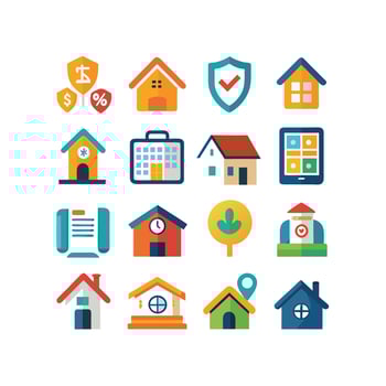 Home and Real Estate Icon Set Collection Illustration vector