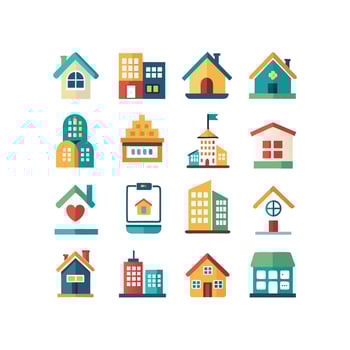 Home and Real Estate Icon Set Collection Illustration vector