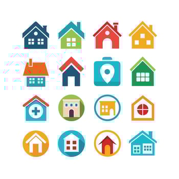 Home and Real Estate Icon Set Collection Illustration vector